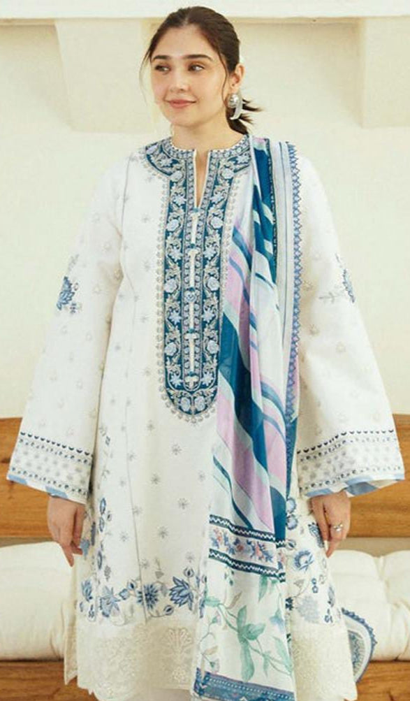 Zara Shahjahan D#882 – Elegant Embroidered Three-Piece Lawn Suit