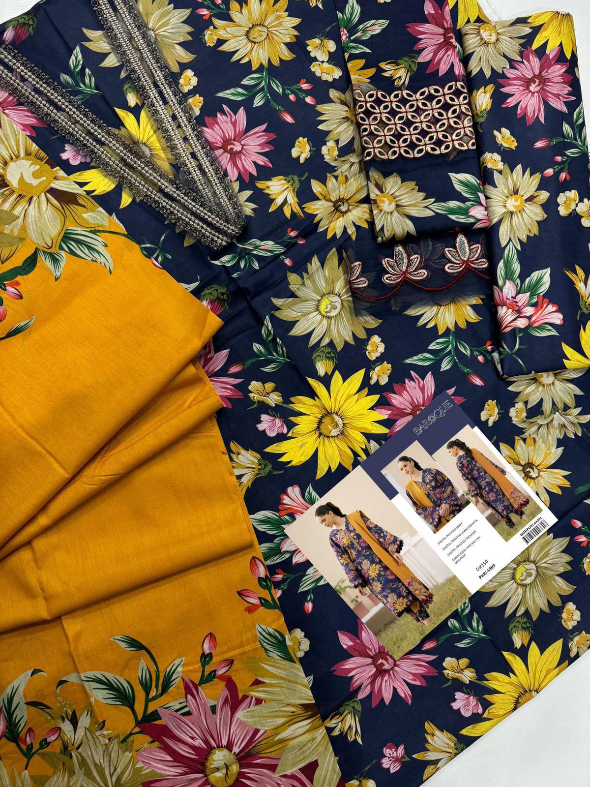 BAROQUELAWN PATCHES WITH LAWN DUPATTA 3 piece suit unstitched