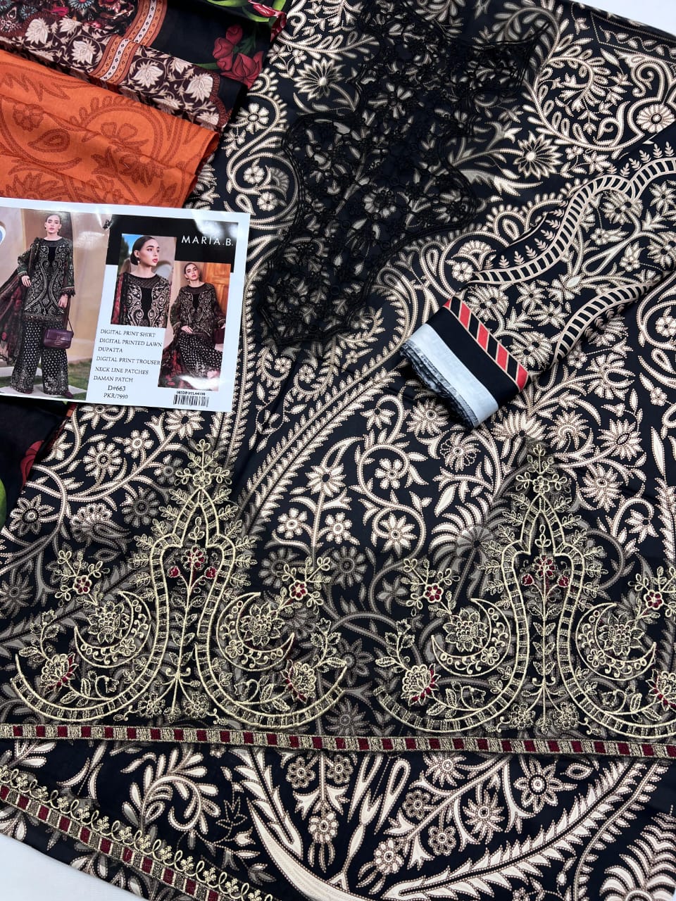 BAROQUELAWN PATCHES WITH LAWN DUPATTA 3 piece suit unstitched