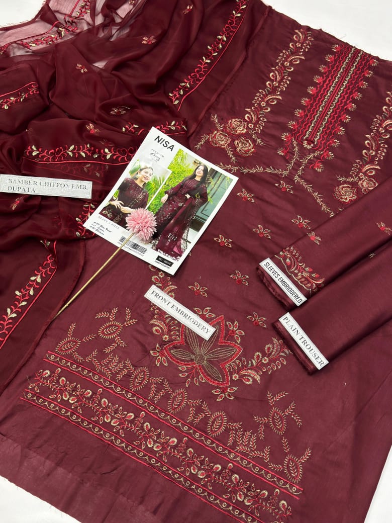 🍂Nisa 6001🍂 Stuff: Best Quality LAWN AIRJET 3 piece suit unstitched
