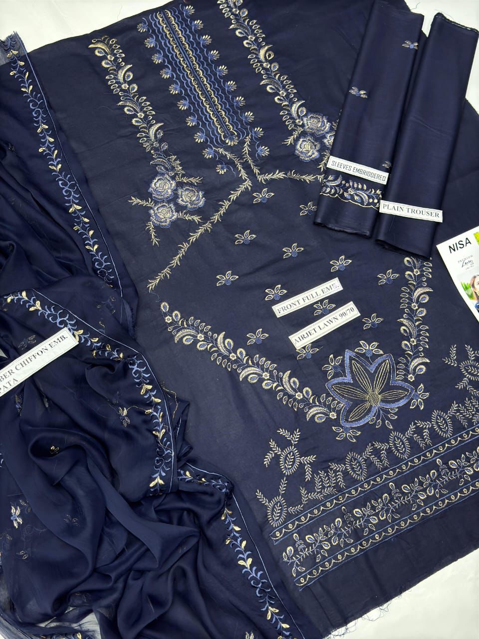 🍂Nisa 6001🍂 Stuff: Best Quality LAWN AIRJET 3 piece suit unstitched