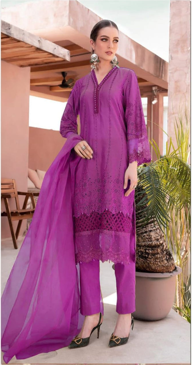 MARIA B LAWN  WITH  DIGITAL MONAR DUPATTA LAWN AIRJET 3 Piece
