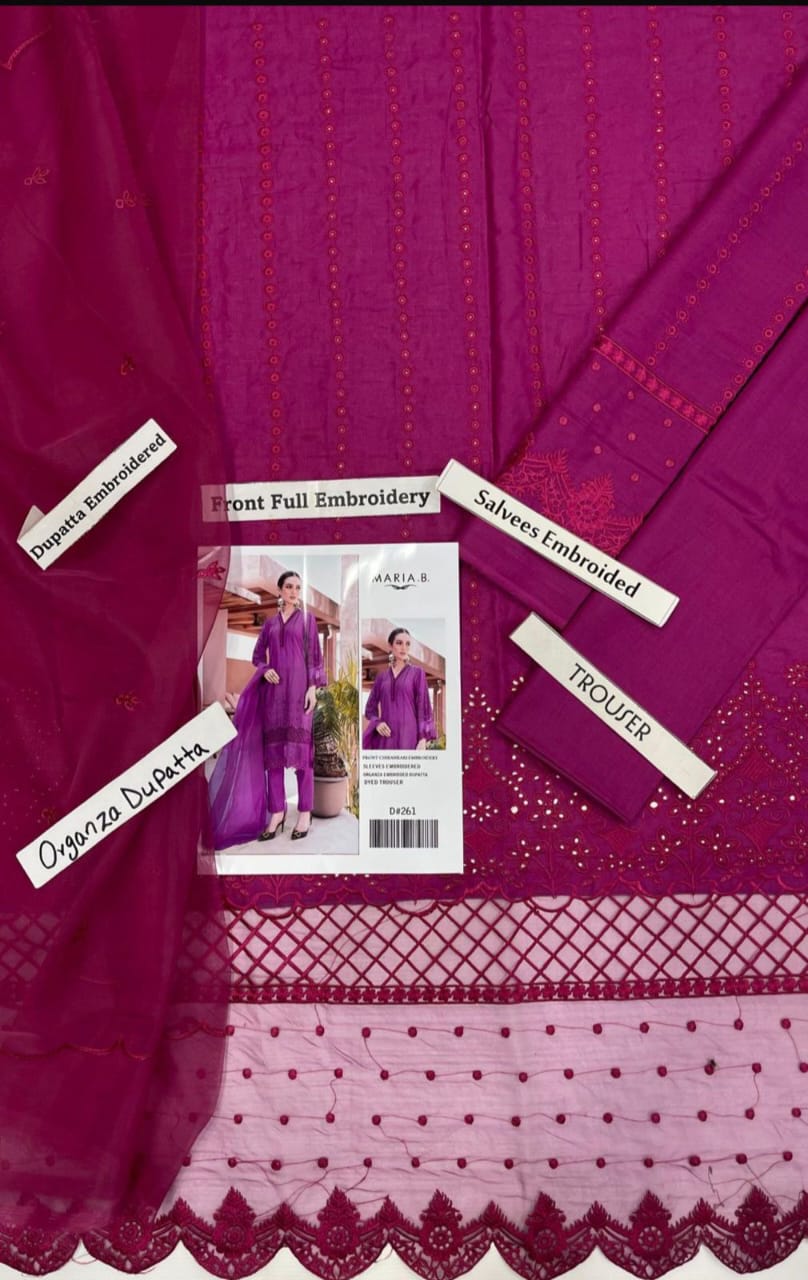 MARIA B LAWN  WITH  DIGITAL MONAR DUPATTA LAWN AIRJET 3 Piece